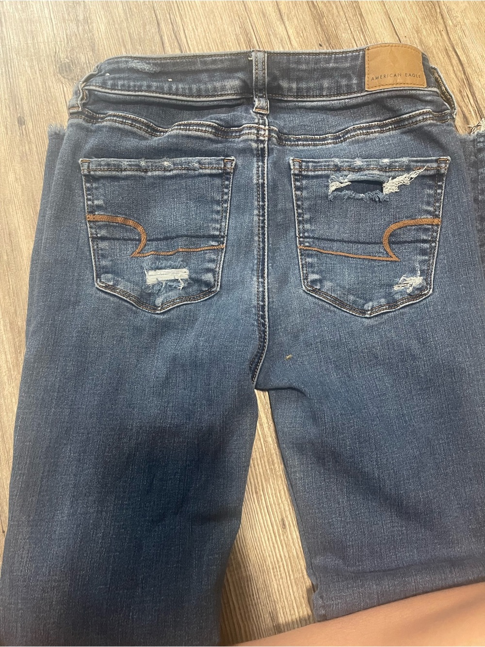 American Eagle Outfitters Ripped Skinny Jeans - Light Blue & Dark Blue - Picture 2 of 7